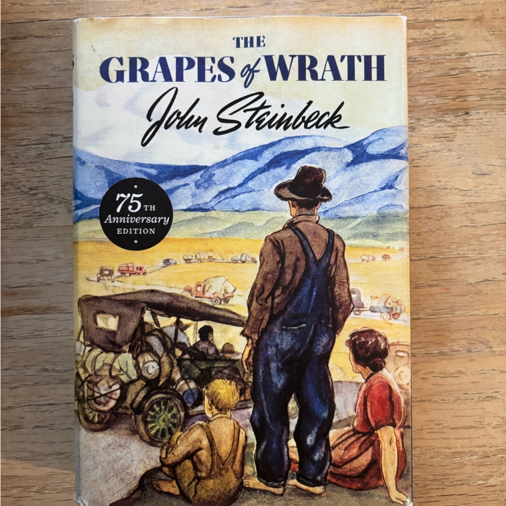 The Grapes of Wrath - Classic Novel (Blue, Brown Cover)